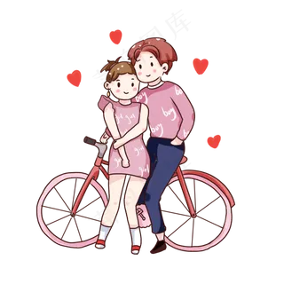 手绘卡通情侣