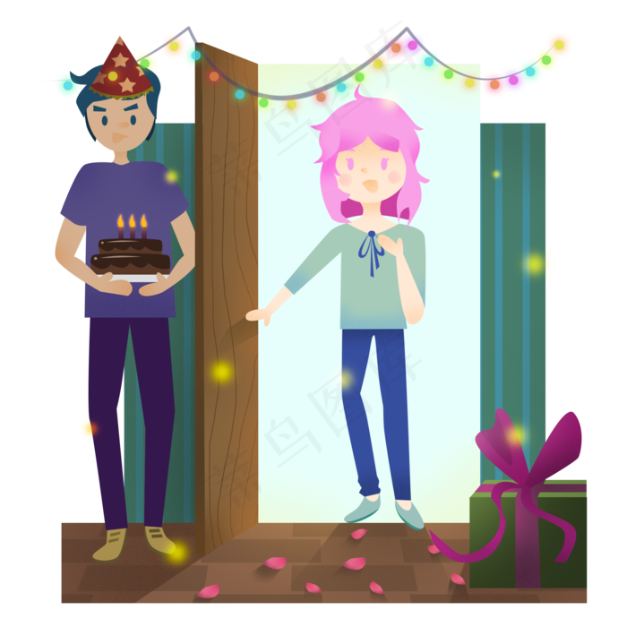 七夕节情侣情人节惊喜场景设计元