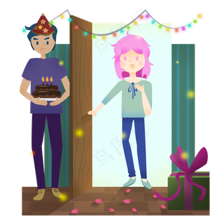 七夕节情侣情人节惊喜场景设计元