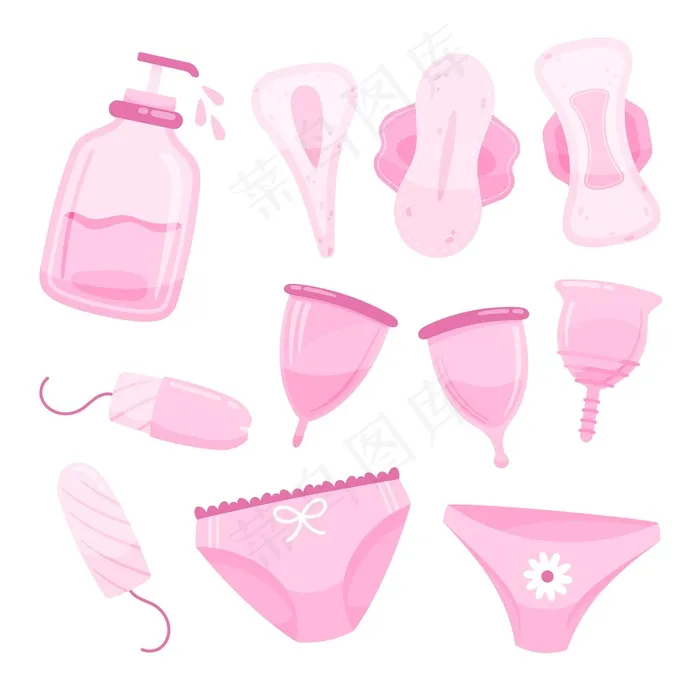 女性卫生用品系列eps,ai矢量模版下载