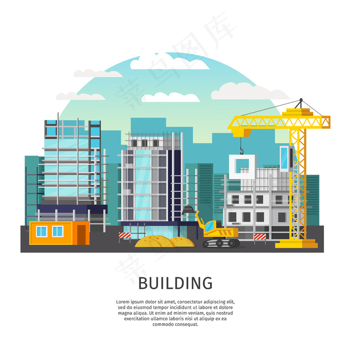 建筑工地图eps,ai矢量模版下载
