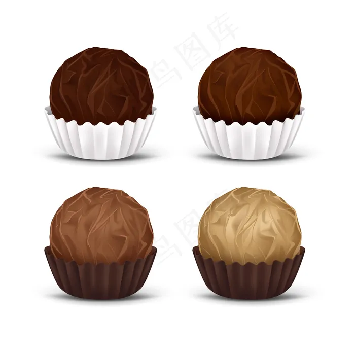 瓦楞纸包装的圆形巧克力糖果eps,ai矢量模版下载