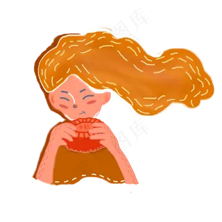 啃月饼的小女孩免扣图