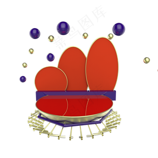 电商展台红色小舞台