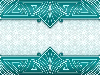 以民族装饰为背景的几何抽象框架。