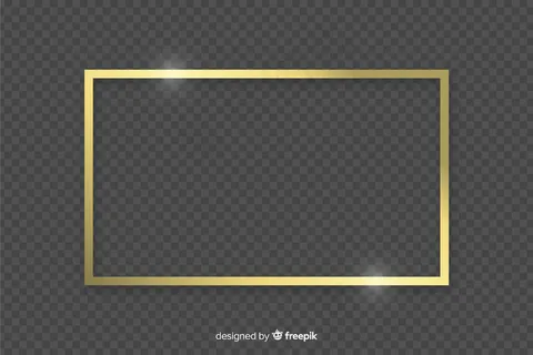 透明背景上的真实金色框架