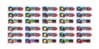 大套红雪游戏ui进度条和附加面板模板