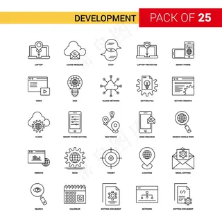 开发黑线图标-25业务大纲图标集