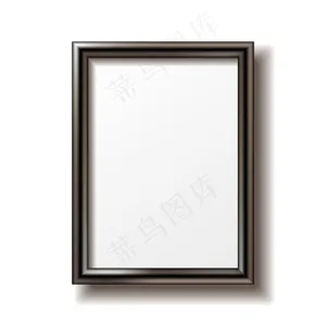 带阴影的木制矩形相框。