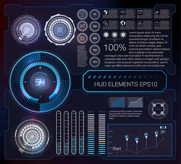 具有不同hud元素的抽象背景。hud元素。