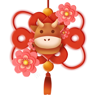 牛年立体中国结