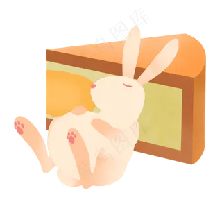 可爱玉兔吃月饼