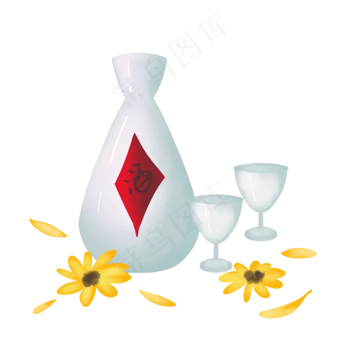 九九重阳节菊花酒水(2000X2000(DPI:300))psd模版下载