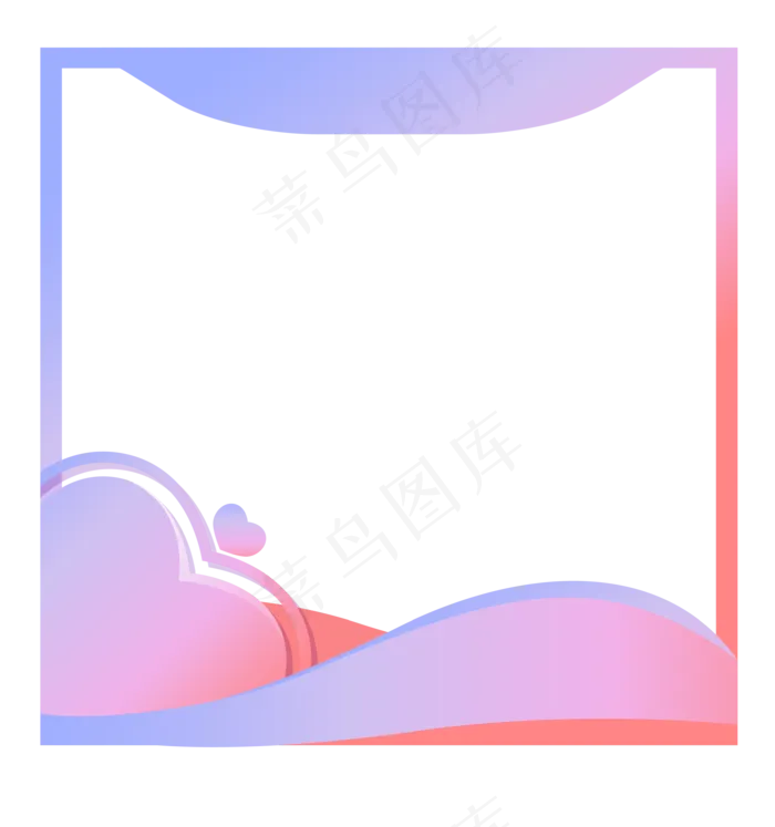 七夕情人节主图框(3500*3733px 300 dpi )ai矢量模版下载