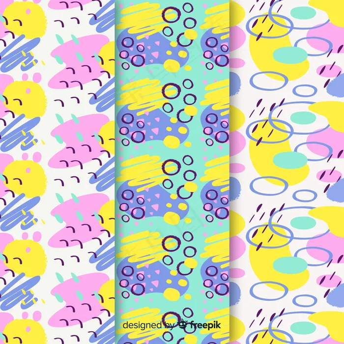 手绘抽象图案集eps,ai矢量模版下载