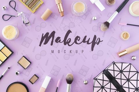 俯视美容产品模型样机概念