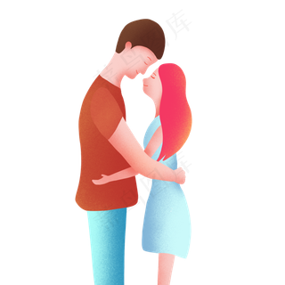 情人节七夕情侣相拥