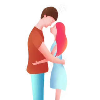 情人节七夕情侣相拥