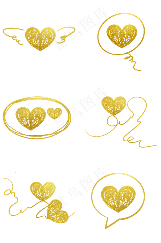 彩色金粉线条心