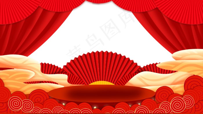 2021年春节红色喜庆牛年春节舞台