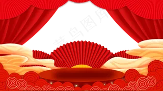 2021年春节红色喜庆牛年春节舞台