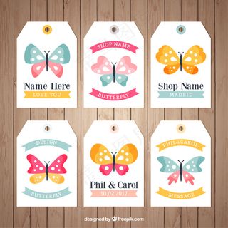 蝴蝶装饰标签