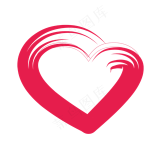 手绘创意红色爱心