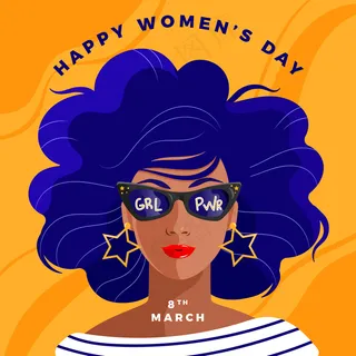 戴墨镜的妇女节