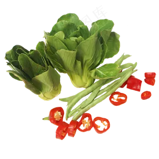 青菜豆角辣椒组合