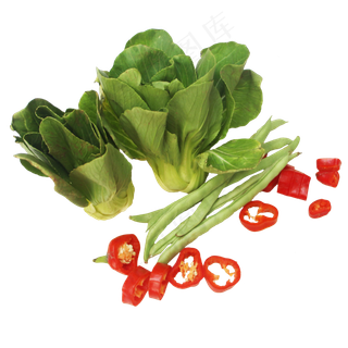 青菜豆角辣椒组合