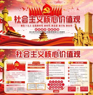 党建 *核心价值观展板设计