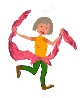 国庆节扭秧歌卡通套图