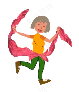 国庆节扭秧歌卡通套图