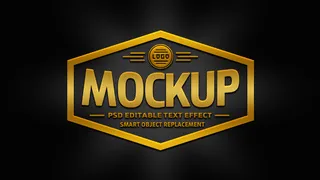 3d金色标志模型样机