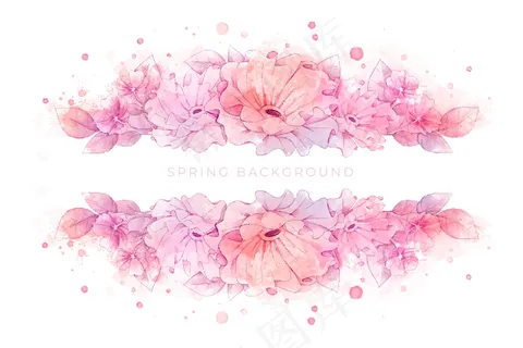 美丽的水彩春天背景 美丽的水彩春天背景