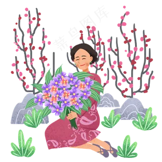 教师节花束人物