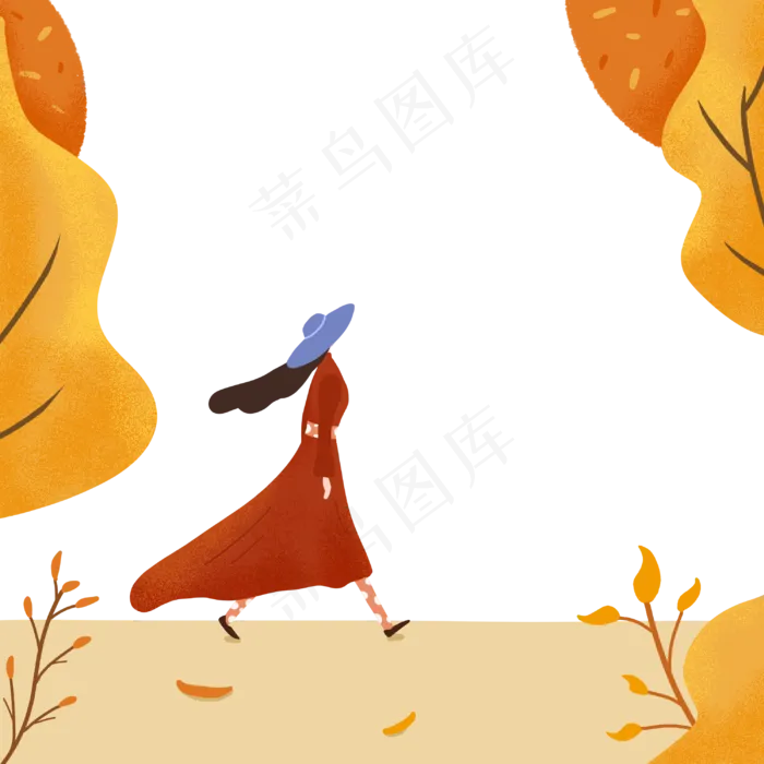 秋天旅游女孩(3000X3000(DPI:300))psd模版下载