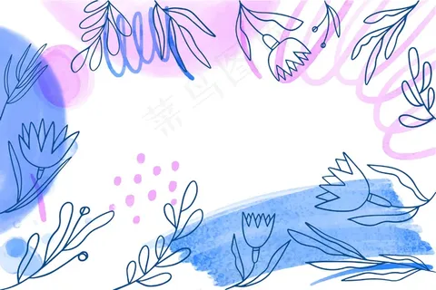水彩背景与手绘元素