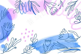 水彩背景与手绘元素