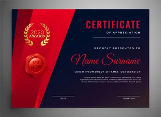 红黑多用途证书模板