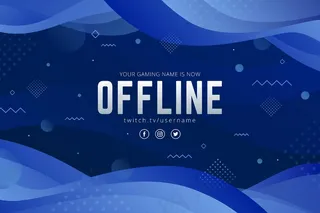 抽象脱机twitch横幅banner模板