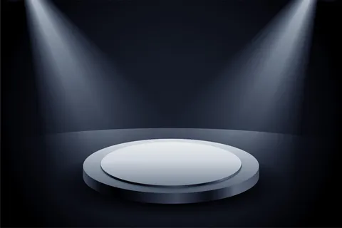 带双焦点灯光背景的演示讲台 带双焦点灯光背景的演示讲台