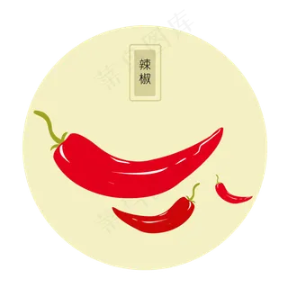 立秋秋季小辣椒唯美手绘图