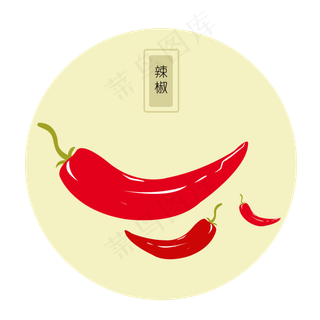 立秋秋季小辣椒唯美手绘图