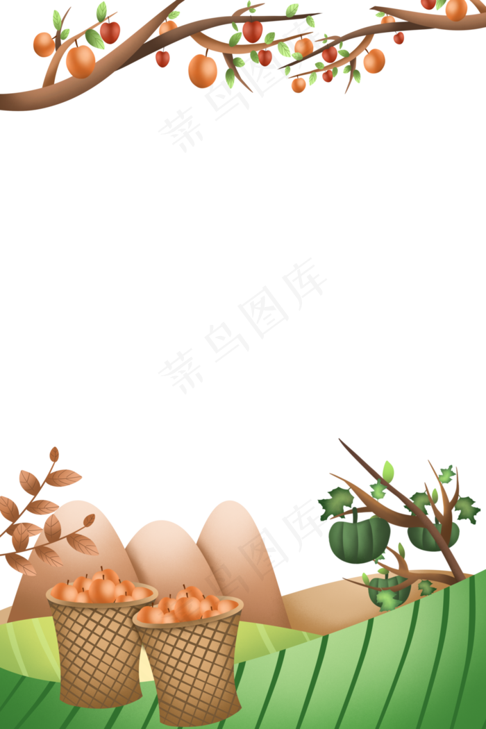 秋天田野边框(3543X5315(DPI:300))psd模版下载