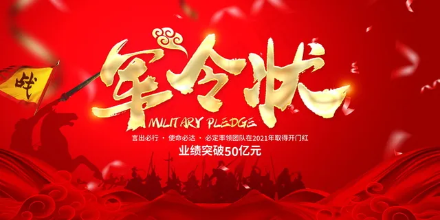 销售军令状 责任状展板海报 销售军令状 责任状展板海报