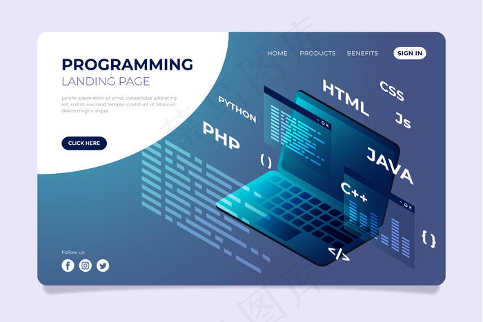 编程登陆页html代码eps,ai矢量模版下载
