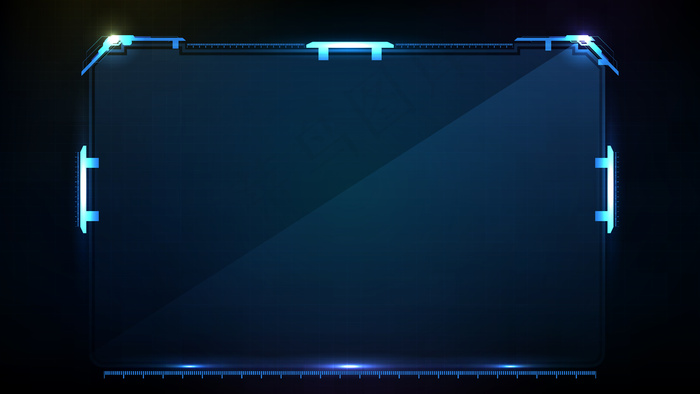 蓝色发光科技的抽象未来背景科幻框架hud ui