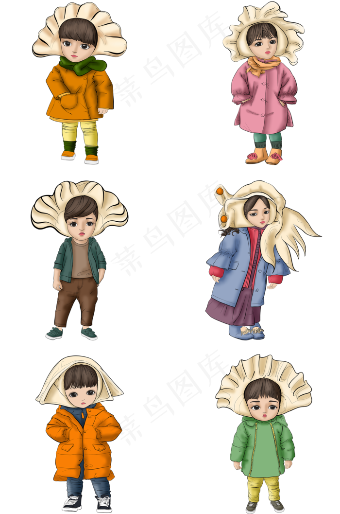 立冬羽绒服饺子娃娃套图A