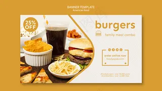 美国食品横幅banner模板